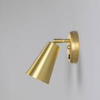 Mullan Lighting Cashel Adjustable Brass Cone Wall Light with Switch