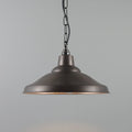 Outlet Davey School Spun Pendant Light - Exterior Weathered Copper, Polished Copper interior