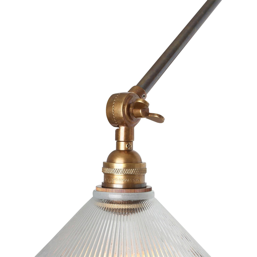 Mullan Lighting Rebell Adjustable Arm Wall Light with Prismatic Glass Shade