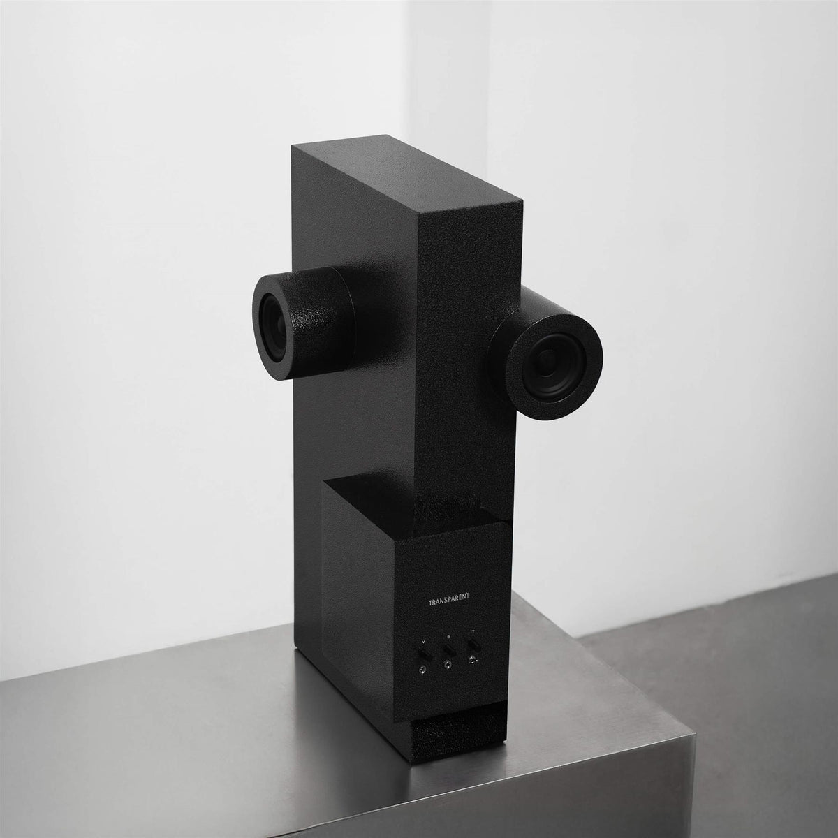 Transparent Brutalist Speaker
