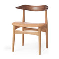 Warm Nordic Cow Horn Chair in Walnut and Oak