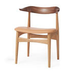 Warm Nordic Cow Horn Chair in Walnut and Oak