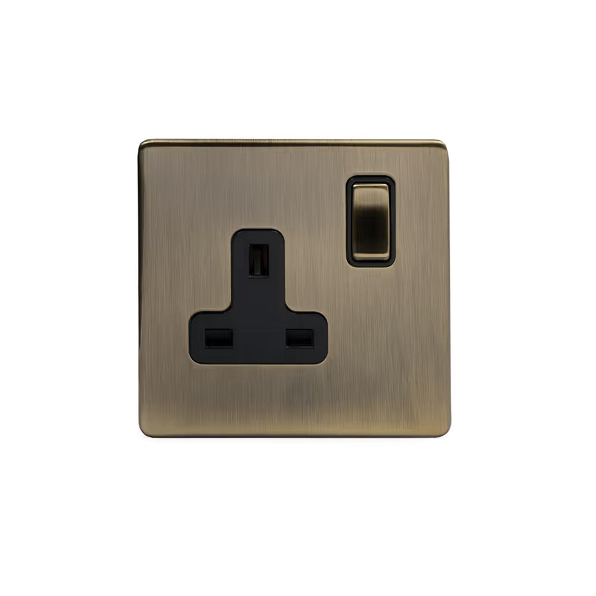 Soho Lighting Charterhouse Collection Antique Brass 13A 1 Gang Switched Socket