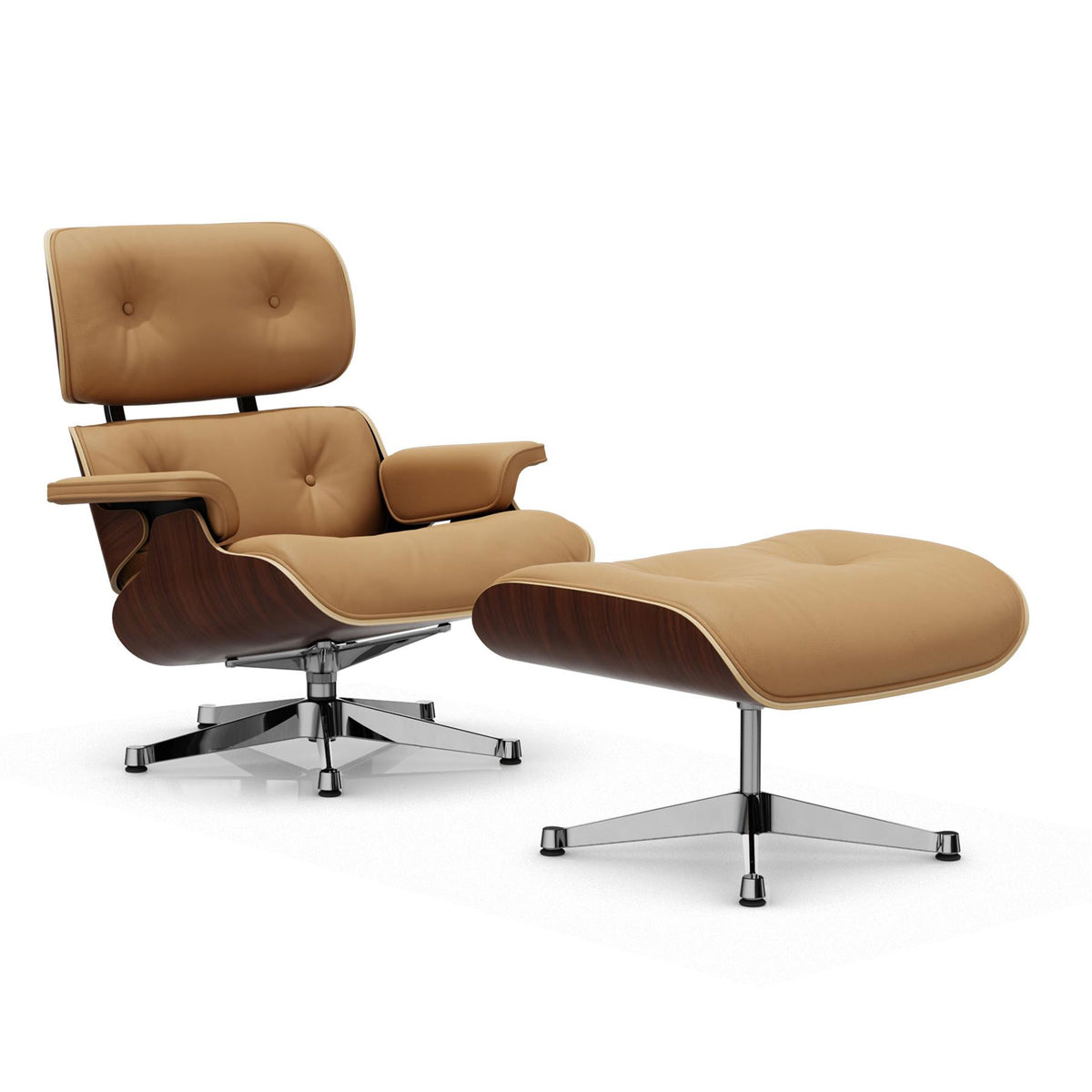 Vitra Eames Contemporary Lounge Chair and Footstool in Santos Palisander