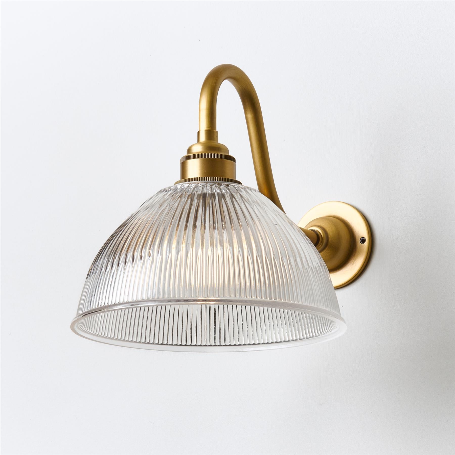 Old School Electric Prismatic Dome Wall Light : Swan Arm
