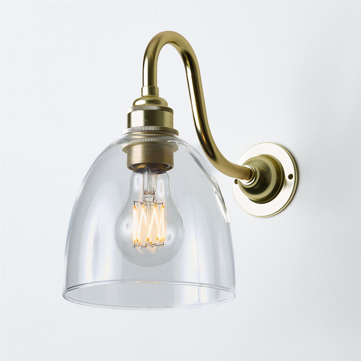 Old School Electric Bell Wall Light : Swan Arm : Bathroom Version