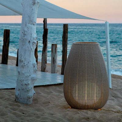 Ex-Display Amphora Outdoor Floor Light - 3, Rattan Brown