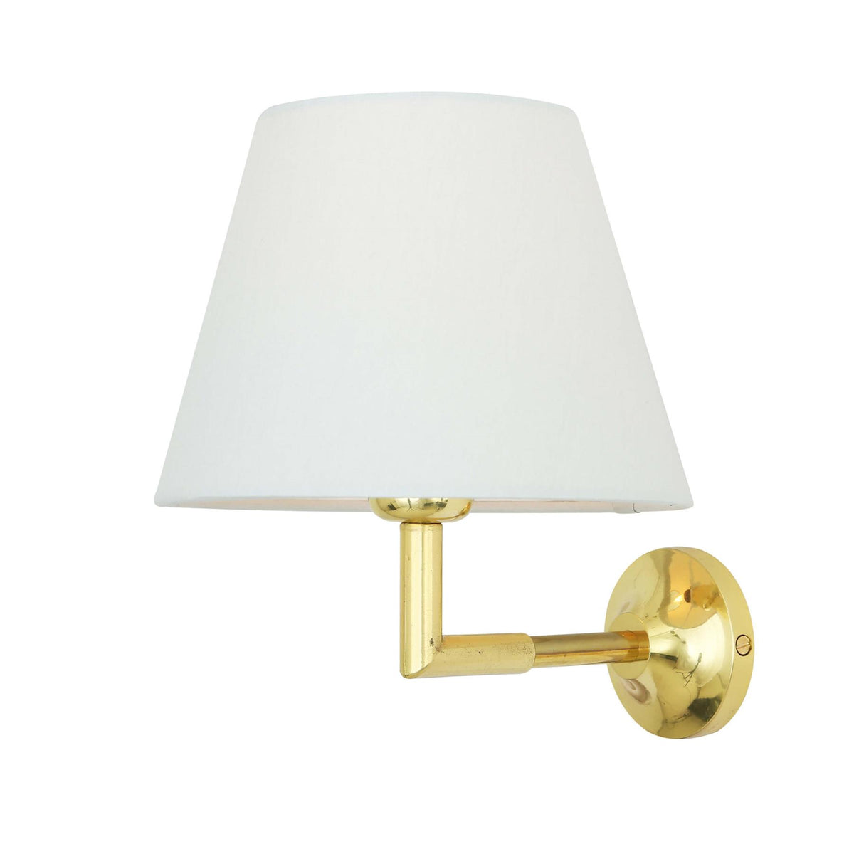 Mullan Lighting Kilkee Modern Brass Wall Light with Fabric Shade
