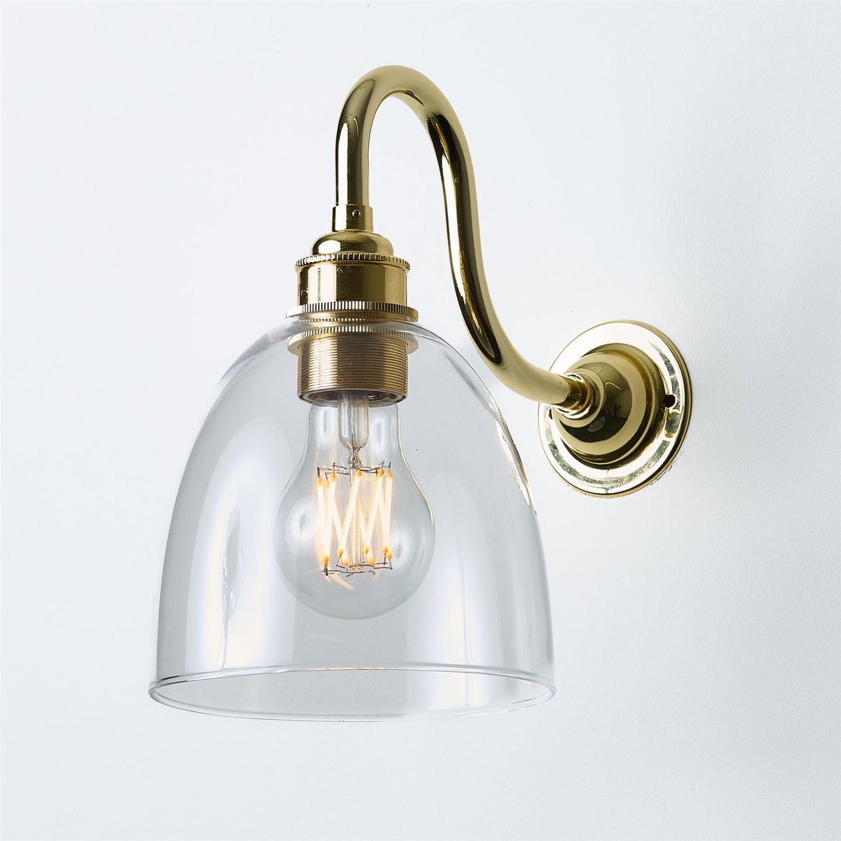 Old School Electric Bell Wall Light : Swan Arm : Bathroom Version