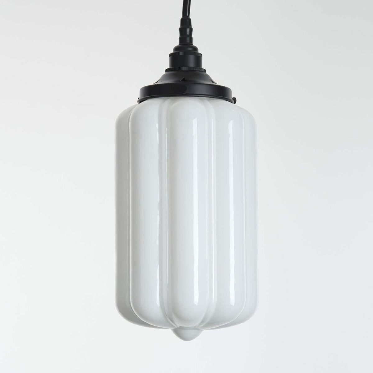 Old School Electric Ellington IP44 Bathroom Pendant Light - Opal Glass