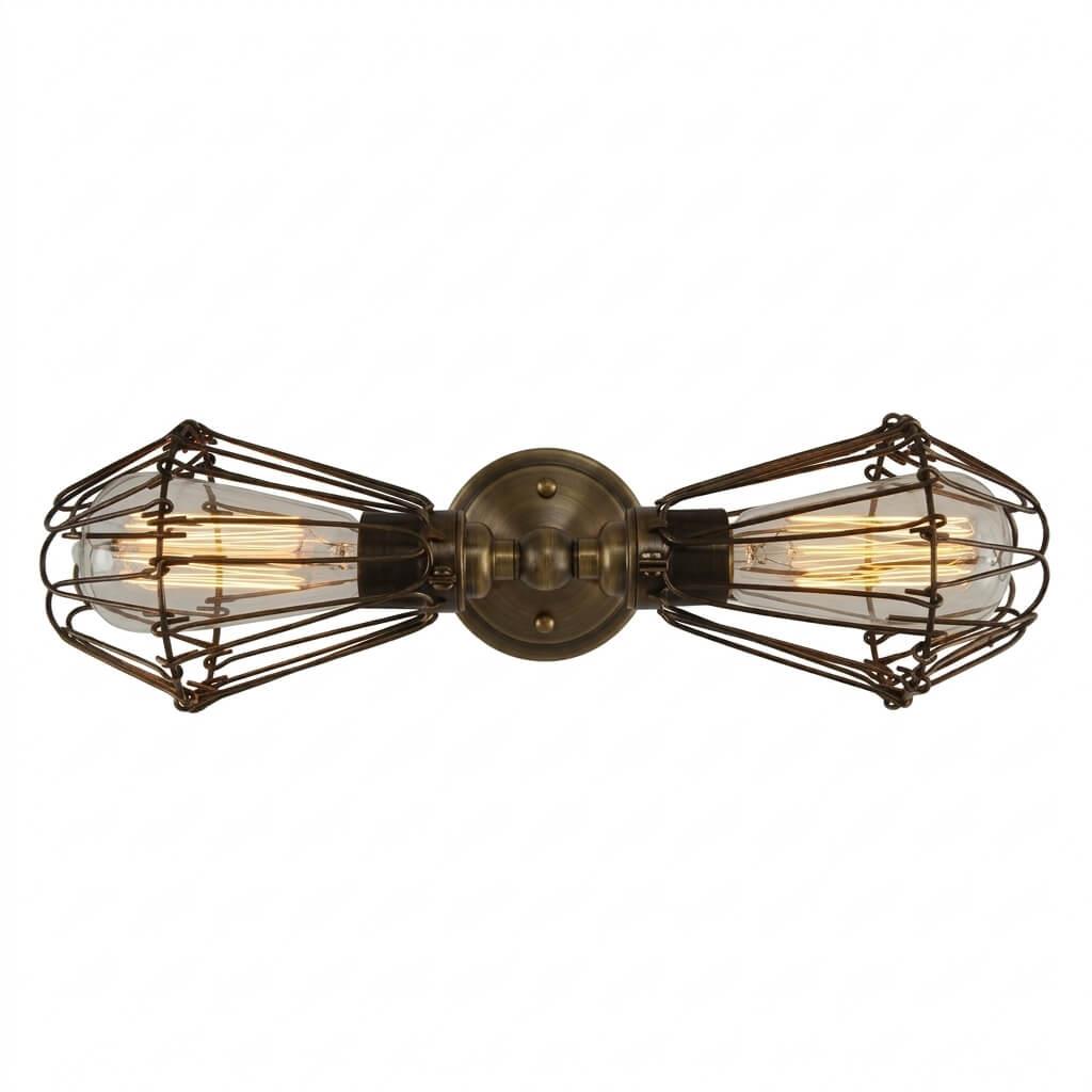 Mullan Lighting Praia Vintage Double Cage Wall Light