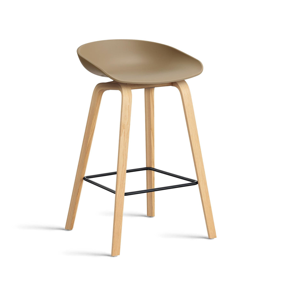 HAY About a Stool 32 Standard Gliders Breakfast Bar Stool, Black Footrest