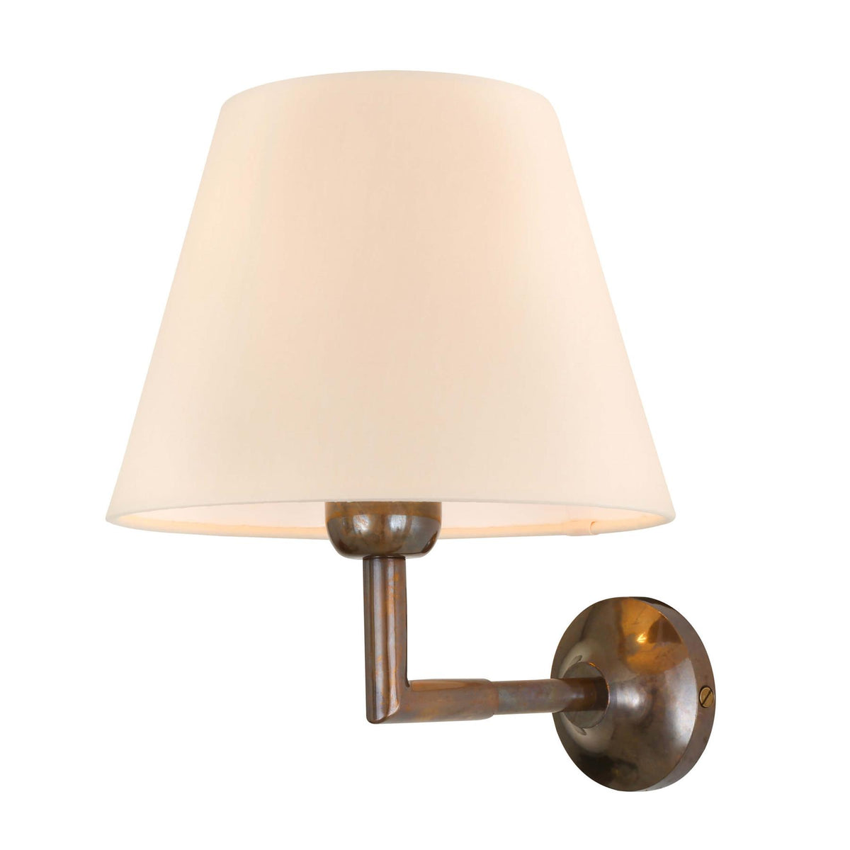 Mullan Lighting Kilkee Modern Brass Wall Light with Fabric Shade