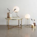 Hubsch Pond Table - White/Brass