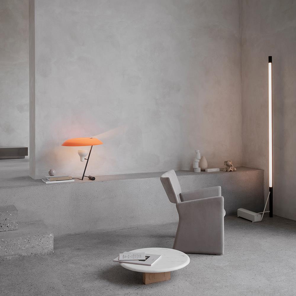 Model 1063 Floor Light - Black with White Base