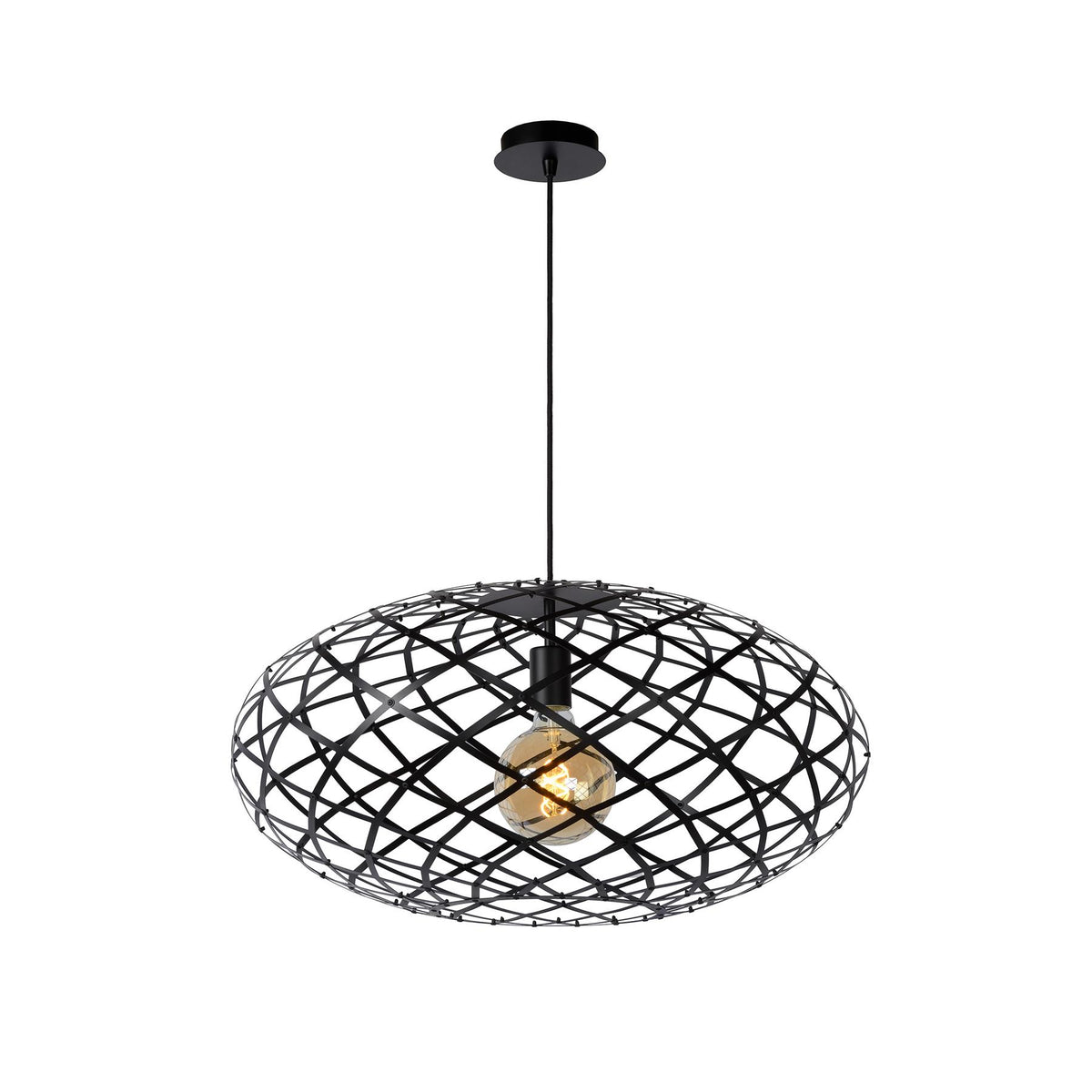 Outlet Lucide Wolfram Pendant Light - Black, Diameter : 65cm