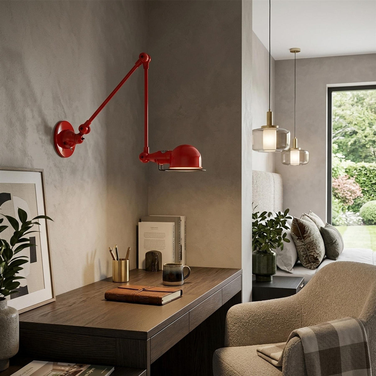 Jielde Signal Two Arm Adjustable Wall Light - Gloss