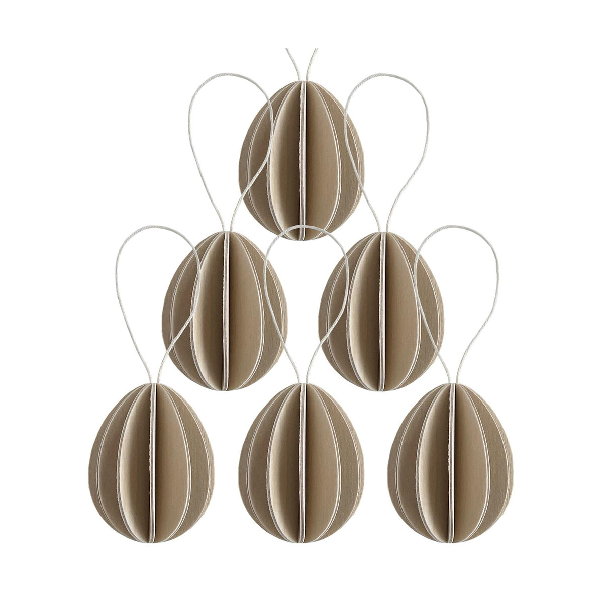Lovi Wooden Eggs Decoration - Height : 4.5cm, Set of 6