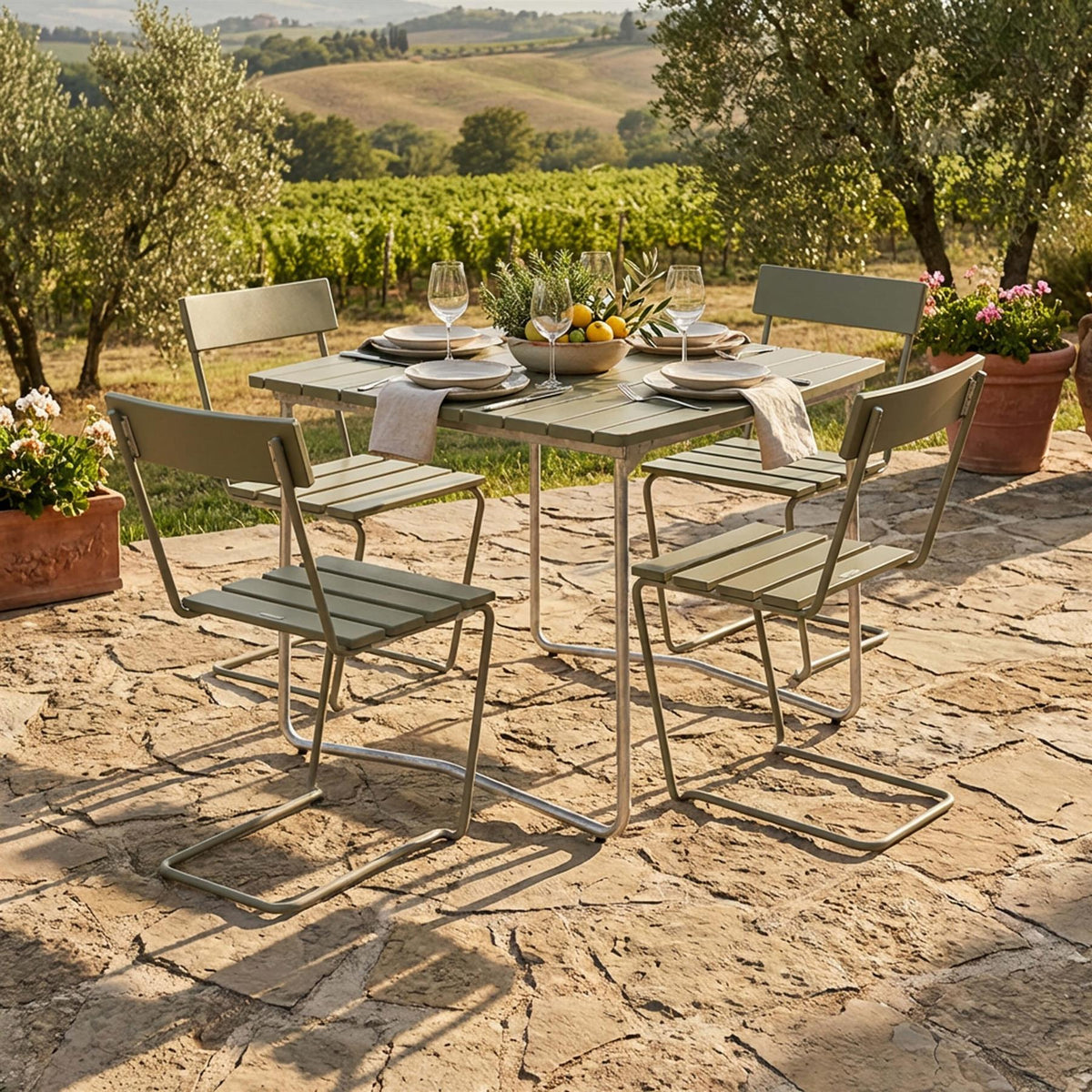 Grythyttan Stålmöbler Outdoor Dining Set - Small - Curated by Holloways of Ludlow