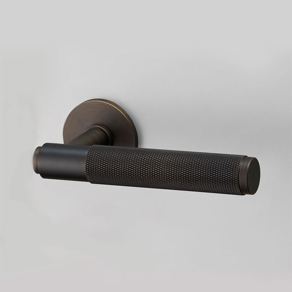 Outlet Buster + Punch Door Lever Handle - Smoked Bronze - Sprung, No Latch