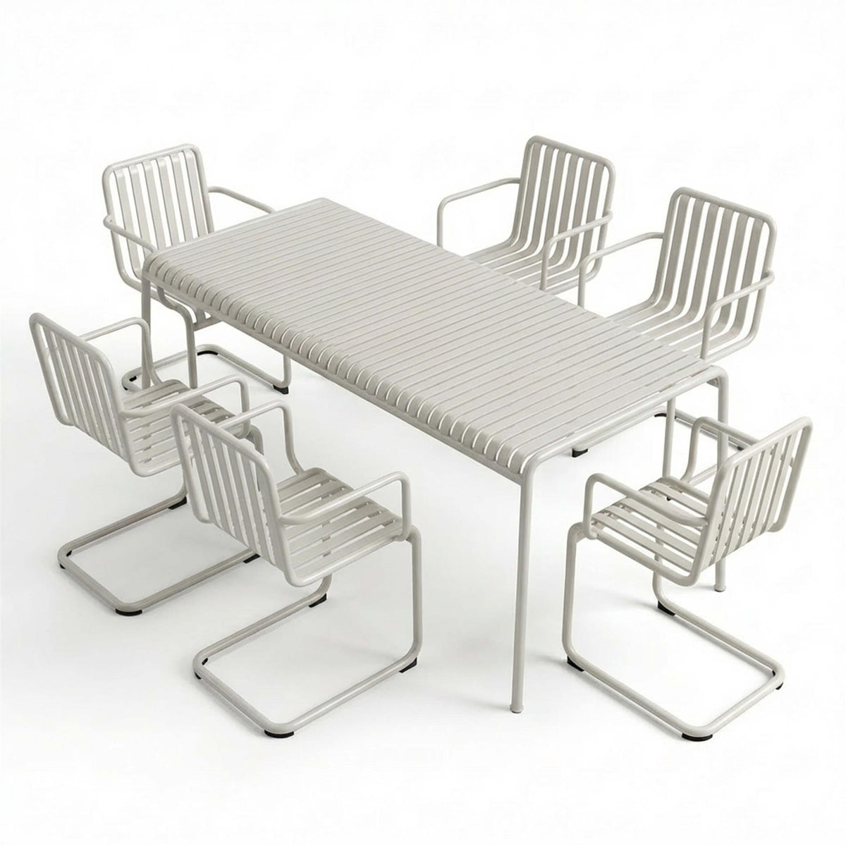 HAY Palissade Large Garden Dining Set with 6 Chairs - Curated by Holloways of Ludlow