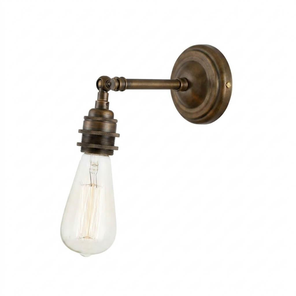 Mullan Lighting Dabb Brass Adjustable Bare Bulb Wall Light