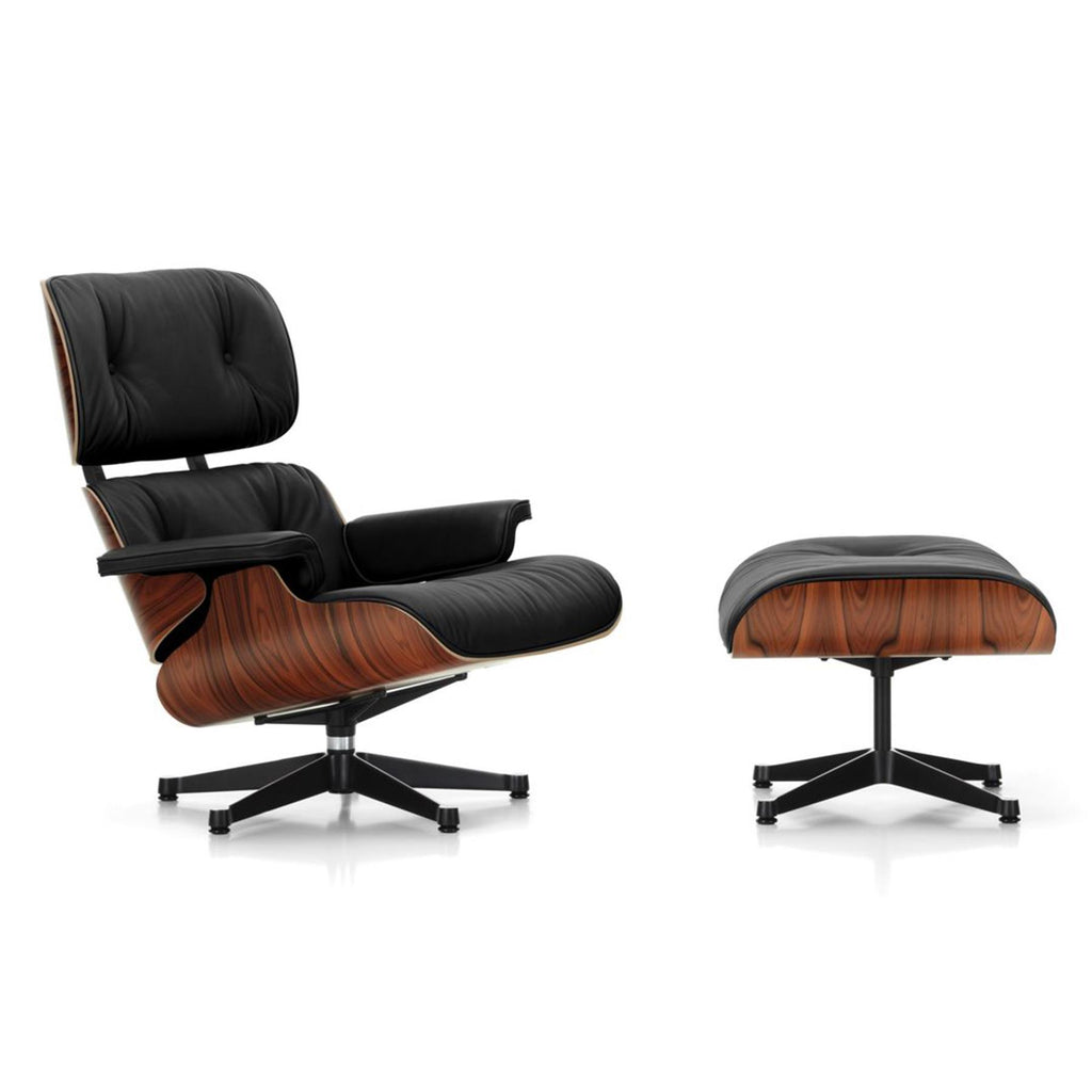 Vitra Eames Contemporary Lounge Chair and Footstool in Santos Palisander