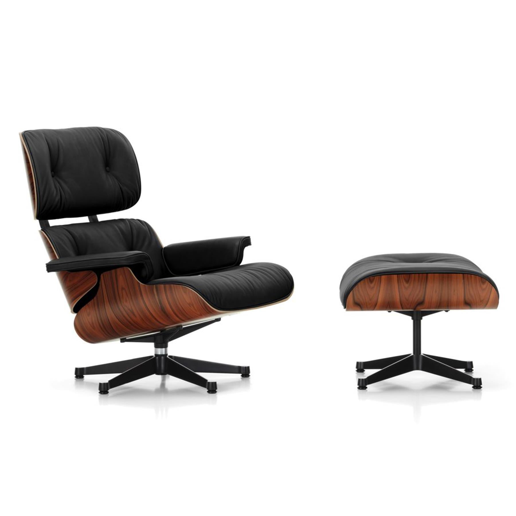 Vitra Eames Contemporary Lounge Chair and Footstool in Santos Palisander