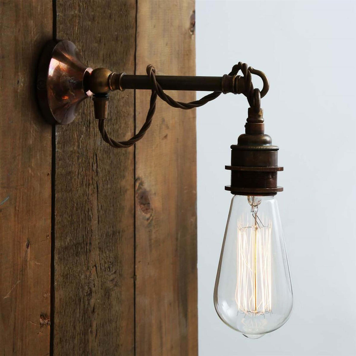 Mullan Lighting Rehau Industrial Bare Bulb Hook Wall Light