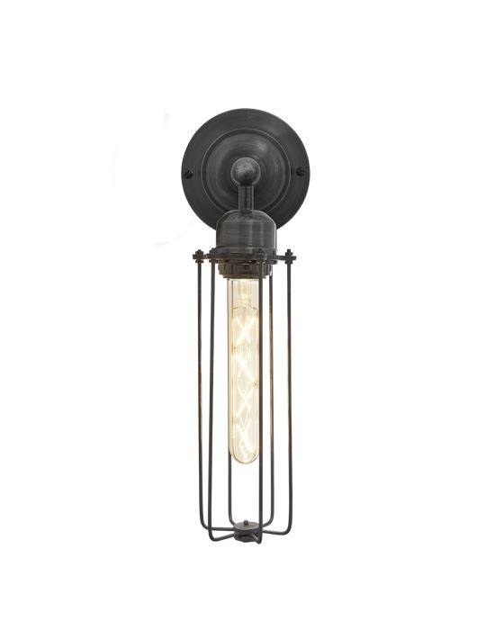 Industville Orlando Cylinder Wire Cage Retro Wall Light