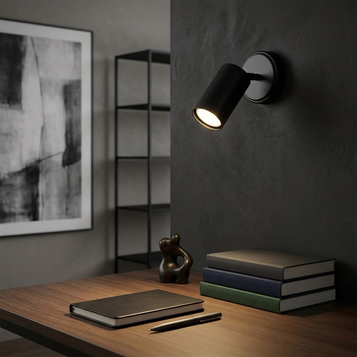 Mullan Lighting Evanston Directional Brass Wall Spotlight