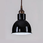 Old School Electric Churchill Pendant Light With Coloured Shade