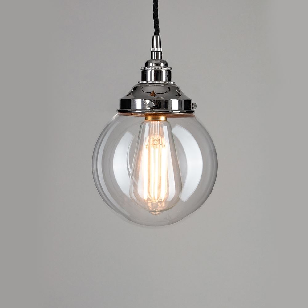 Outlet Old School Electric Globe Blown Glass Pendant Light