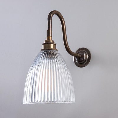 Old School Electric - Bathroom Version : Elongated Prismatic Swan Arm Wall Light