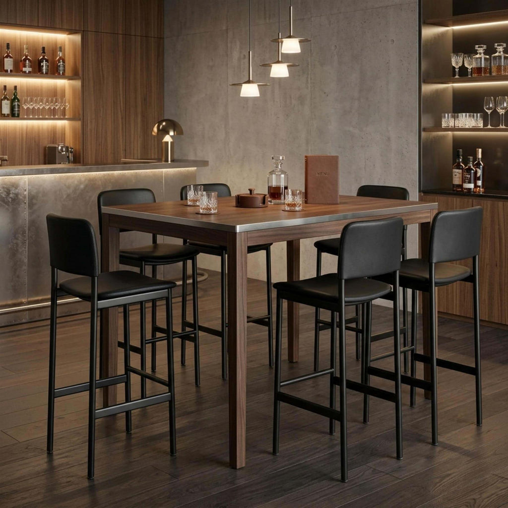Fredericia Plan Bar Stool with Metal Legs, Fully Upholstered