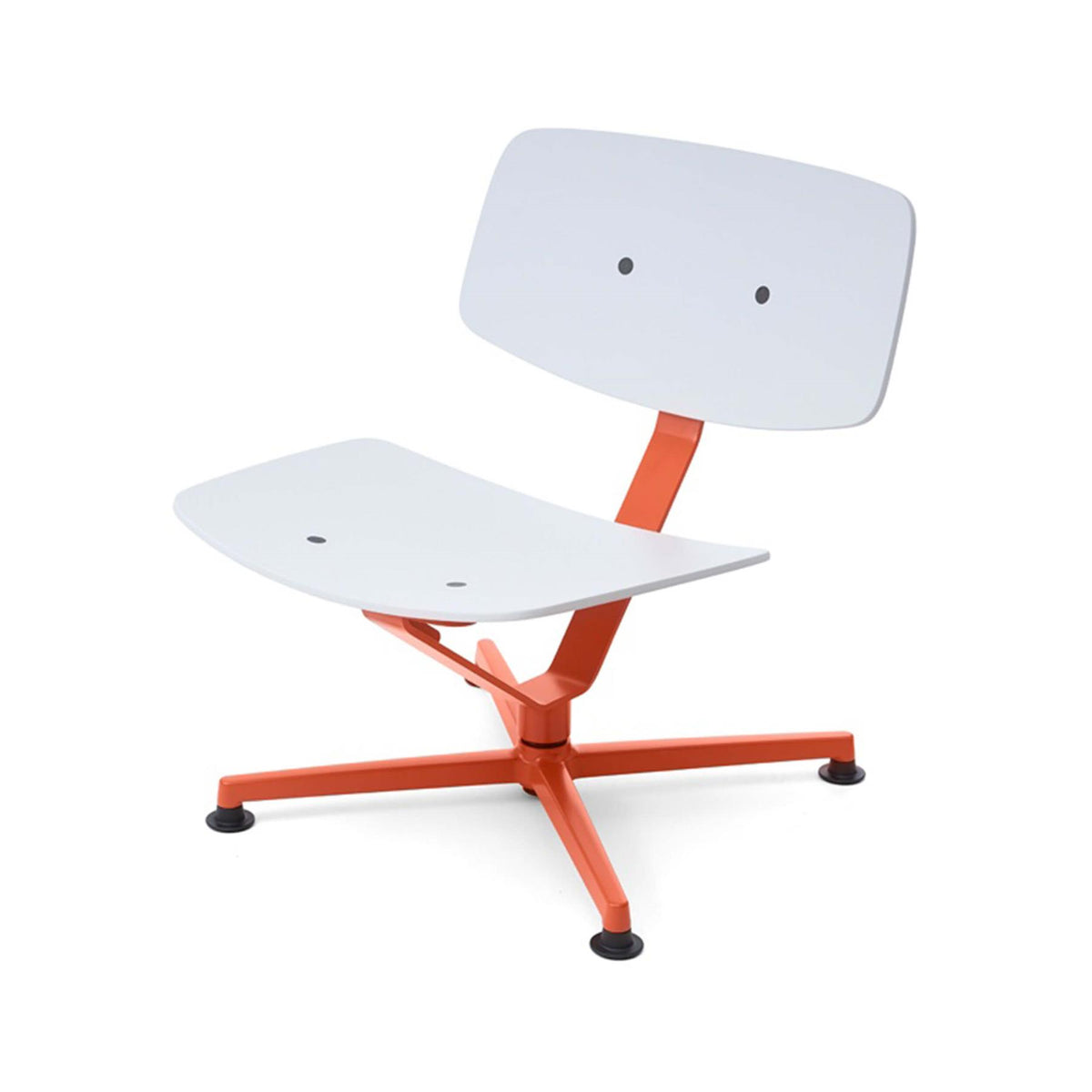 Outlet Raawii  Arba Lounge Chair, Un-upholstered - Light Grey Shell, Orange Base, without Ottoman