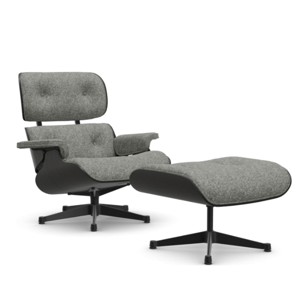 Vitra Eames Contemporary Lounge Chair and Footstool in Black Chestnut