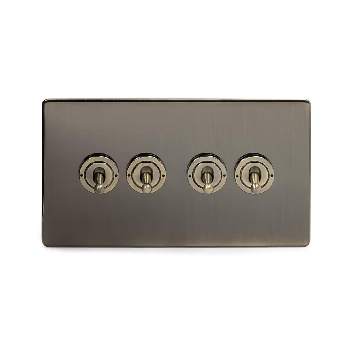 Soho Lighting Charterhouse Collection 4 Gang 2 Way Toggle Switch Antique Brass