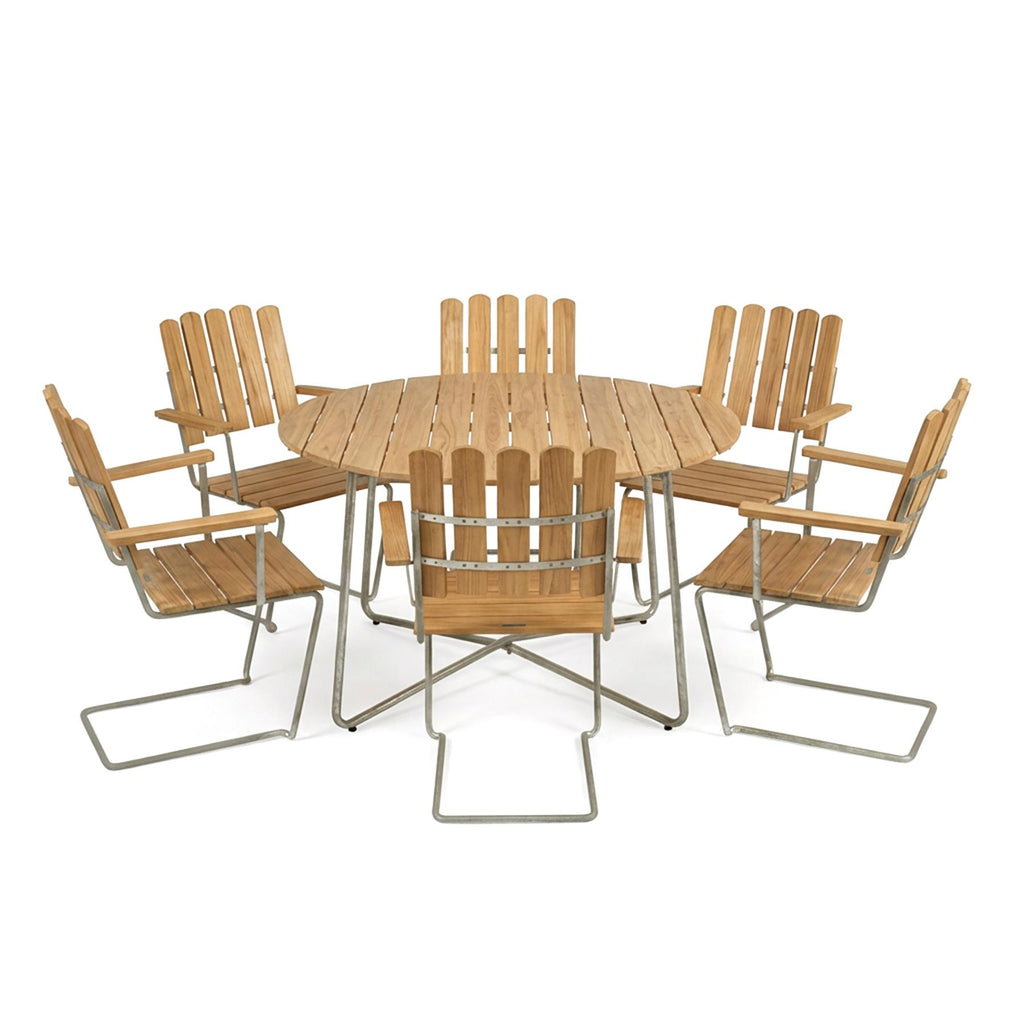 Grythyttan Stålmöbler Round Outdoor Dining Set - Curated by Holloways of Ludlow