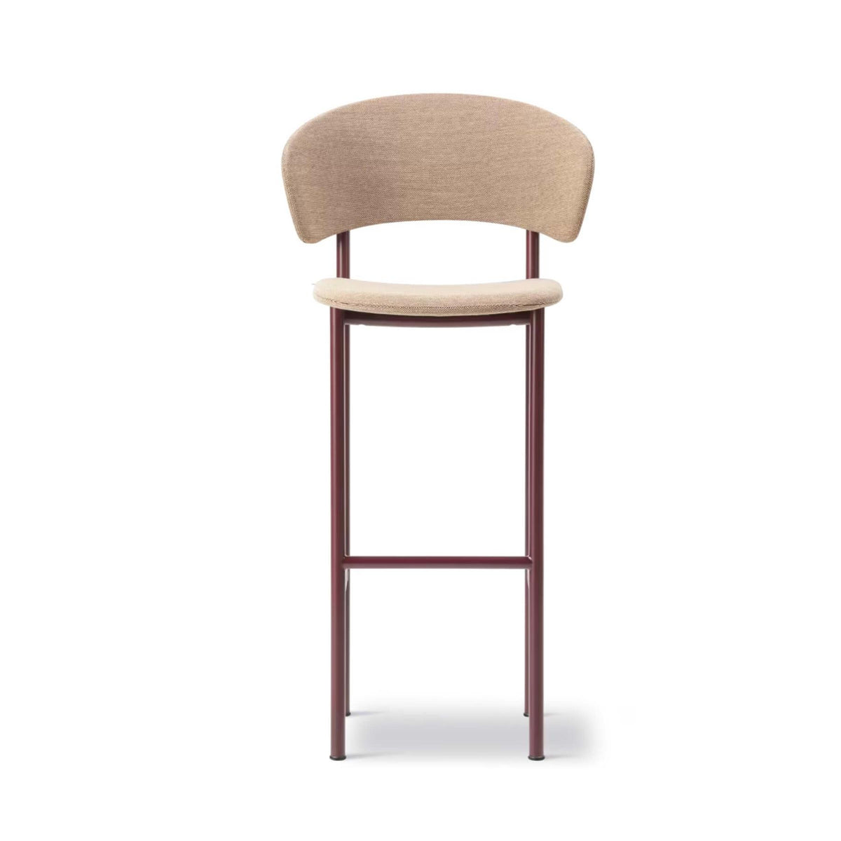 Fredericia Plan Arm Bar Stool with Metal Legs, Fully Upholstered
