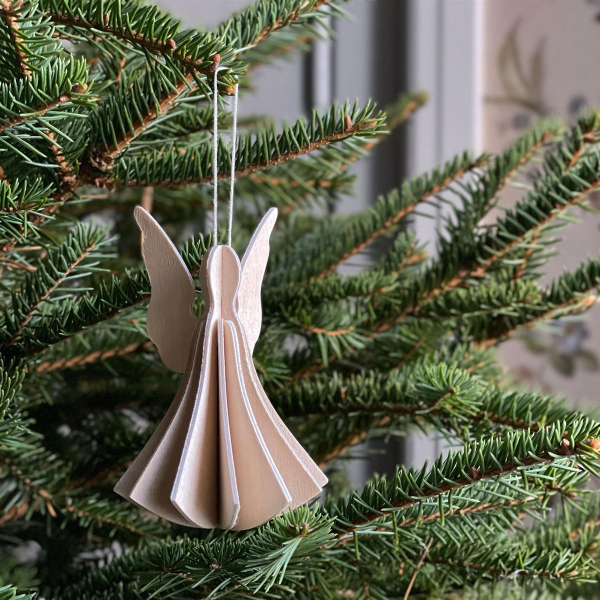 Lovi Wooden Angels Decoration - Height : 6.5cm, Set of 6