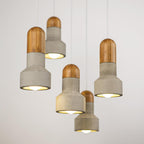 Bentu Qie pendant light - concrete & bamboo