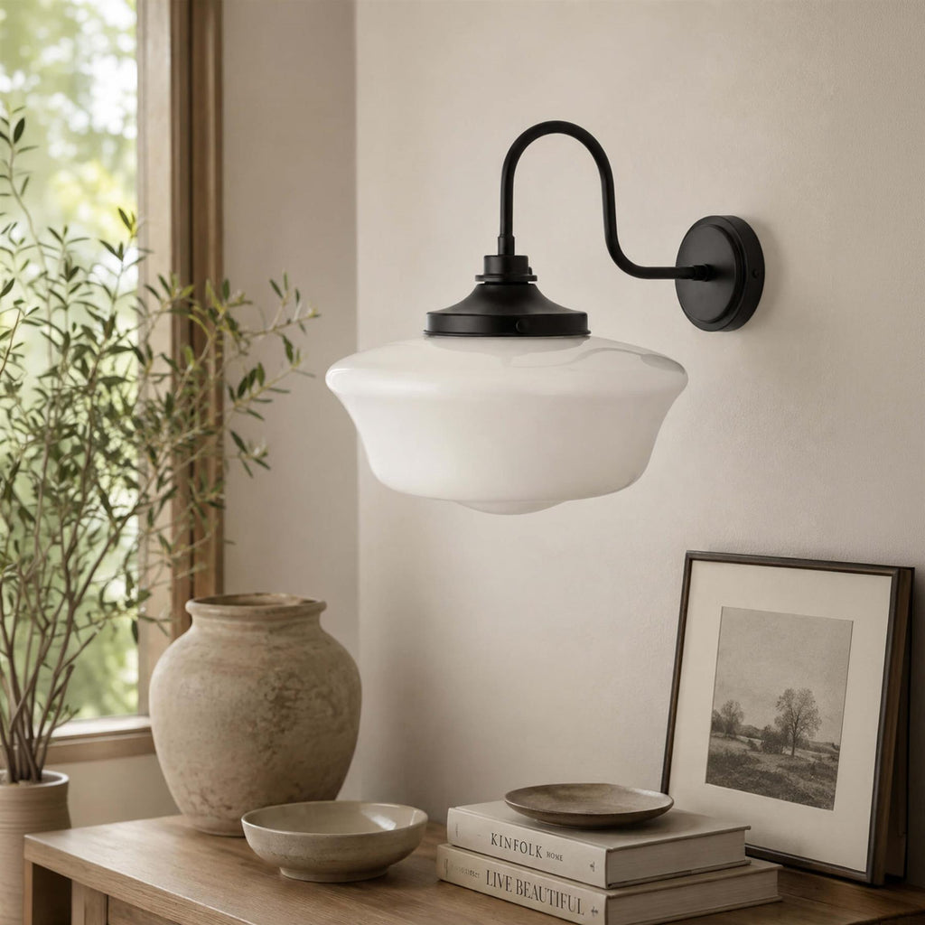 Mullan Lighting Anath Schoolhouse Swan Neck Wall Light
