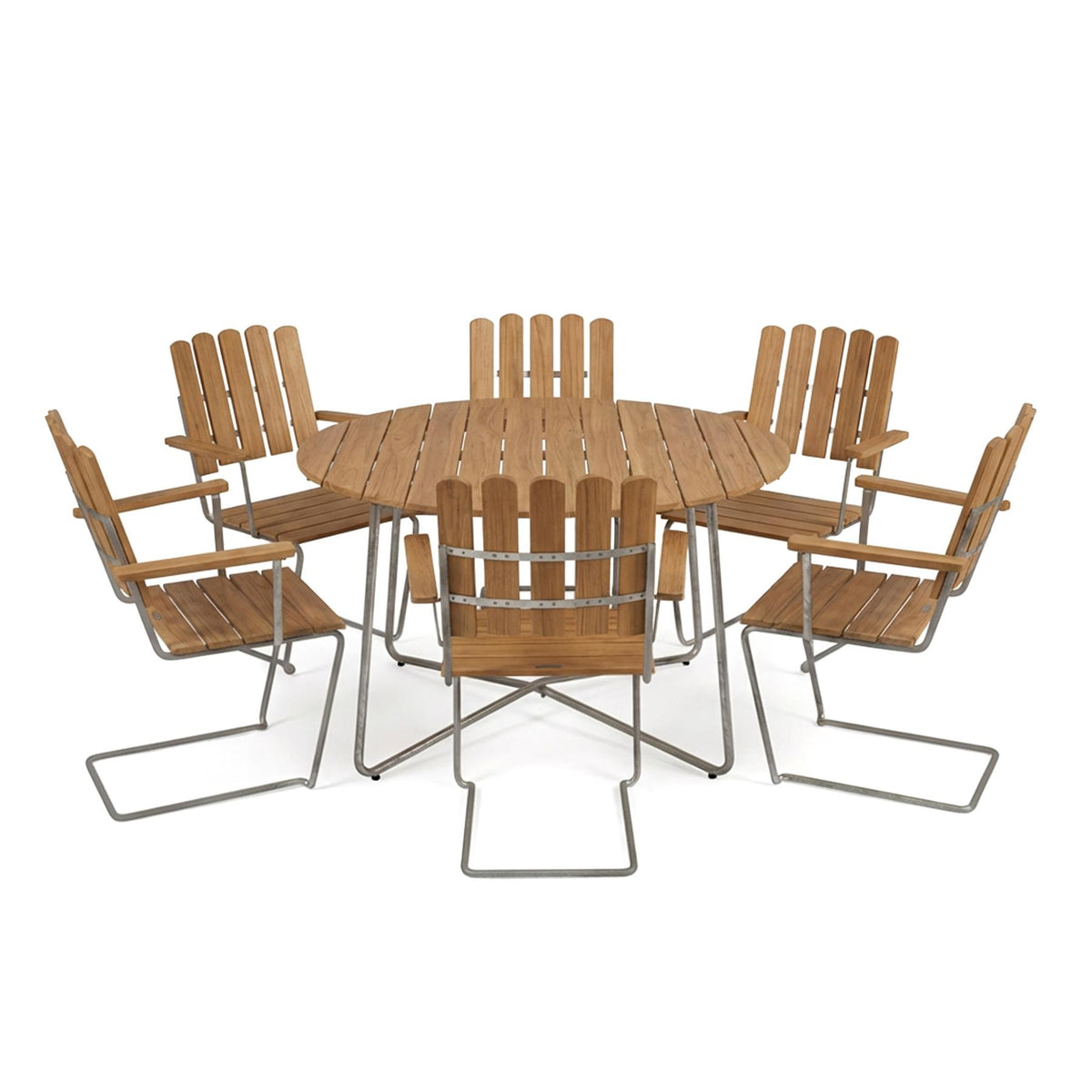 Grythyttan Stålmöbler Round Outdoor Dining Set - Curated by Holloways of Ludlow