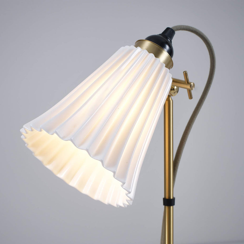 Original BTC Hector Pleat Medium Brass Table Lamp