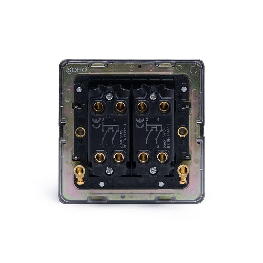 Soho Lighting Eton Collection Bronze 20A 2 Gang Intermediate Toggle Switch