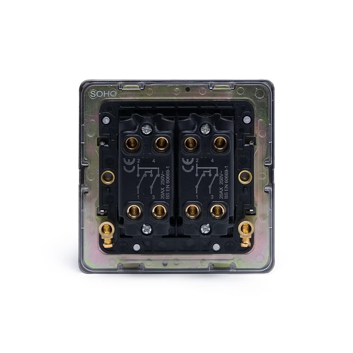 Soho Lighting Eton Collection Bronze 20A 2 Gang Intermediate Toggle Switch