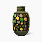 Bitossi Vaso Verde Con Cerchi Su Banda Nera