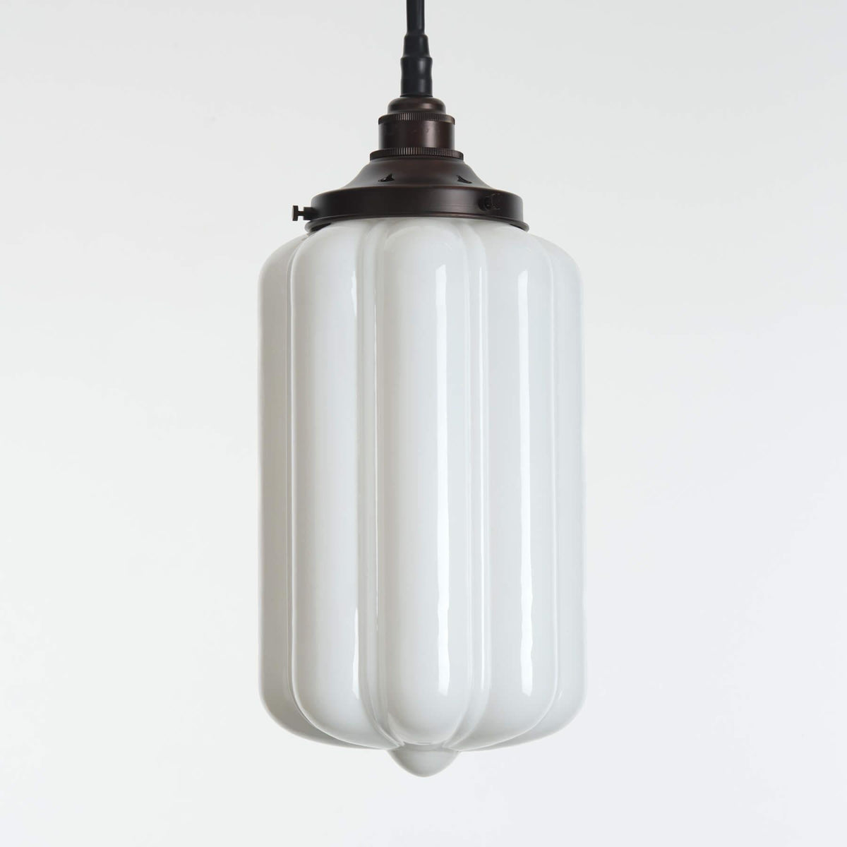Old School Electric Ellington IP44 Bathroom Pendant Light - Opal Glass
