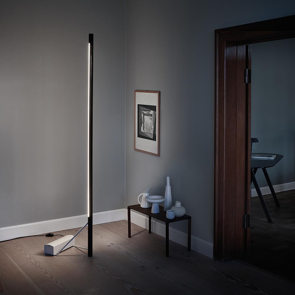 Model 1063 Floor Light - Black with White Base
